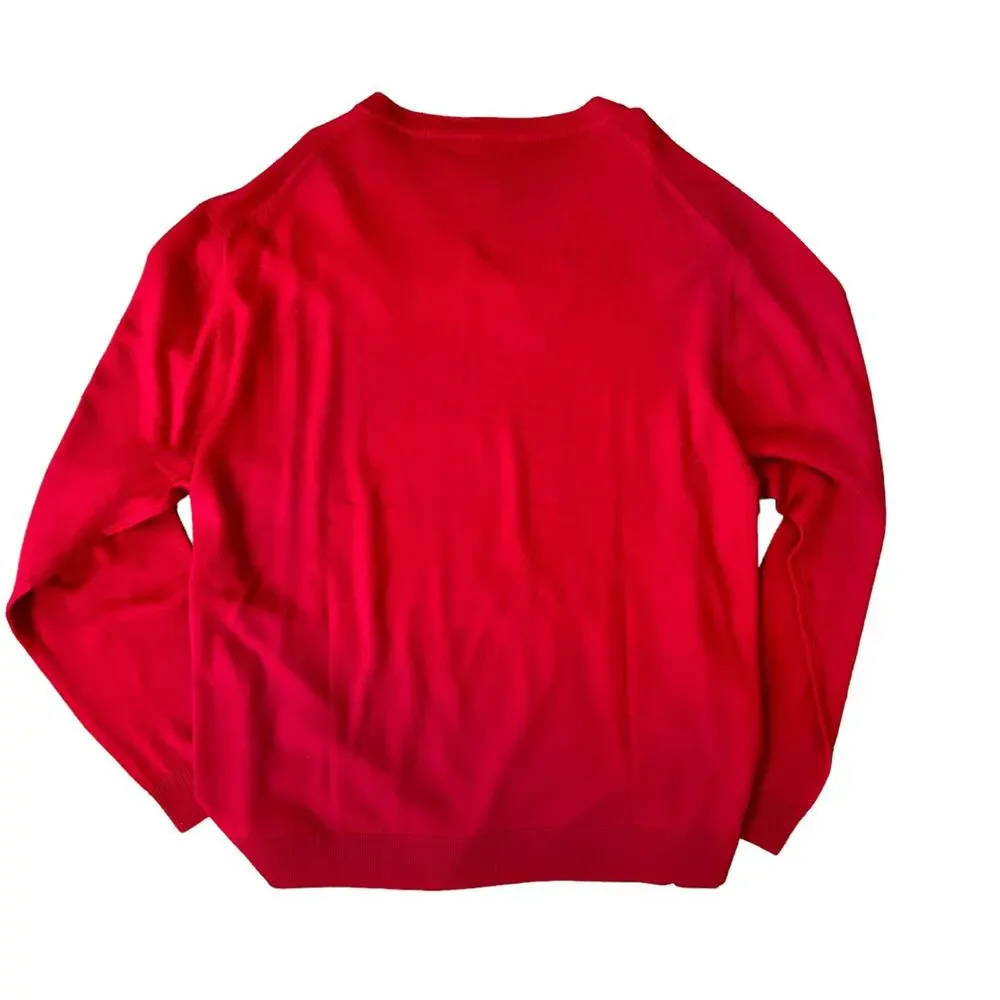 Hart Schaffner Marx Extra Fine Merino Wool V-Neck Sweater Mens Size 4XT Tall Red